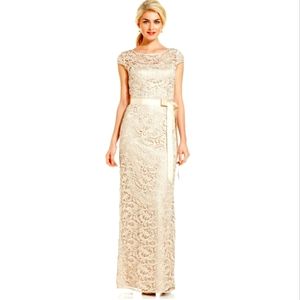 Women’s Rose Gold Sequin Lace Special Occasion Maxi Dress